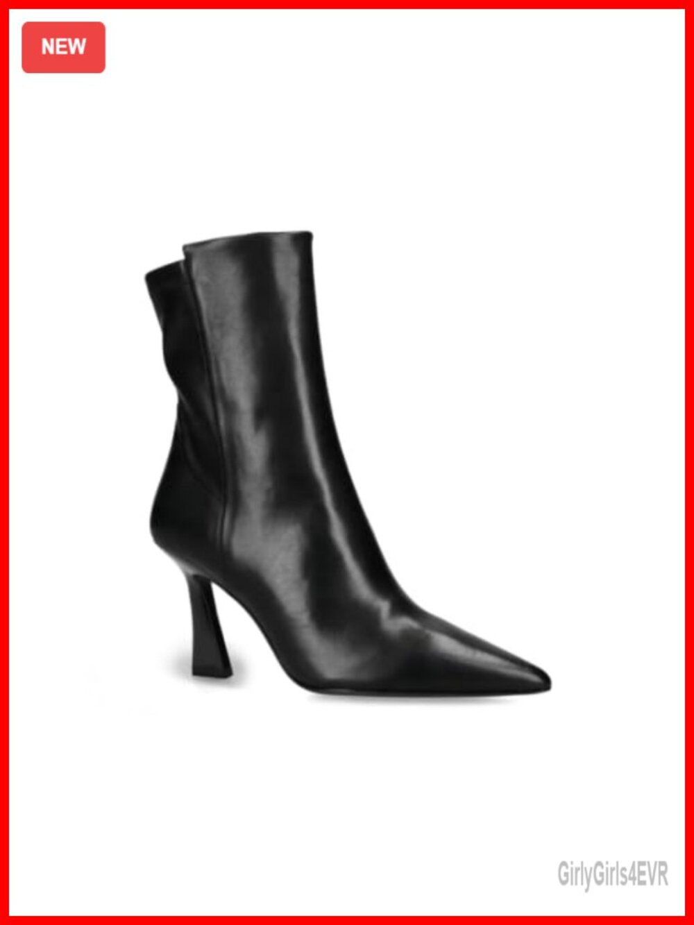 Coutgo Women's Ankle Boots Faux Leather Kitten Heel Pointed Toe Booties